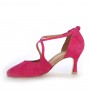 Fuchsia X-strap heels