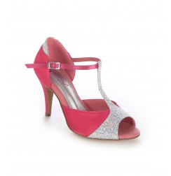 Elegant Pink and silver comfort heels