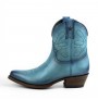 Women's blue leather cowboy boots