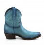 Women's blue leather cowboy boots