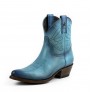 Women's blue leather cowboy boots