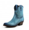 Women's blue leather cowboy boots