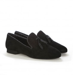 Elegant black tassel loafers for men