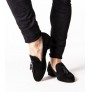 Elegant black tassel loafers for men