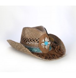 Blue straw hat