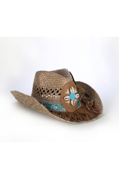 Blue straw hat