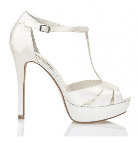 white bridal pumps