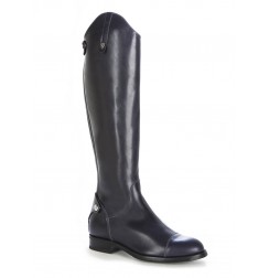 Navy blue leather riding boots style