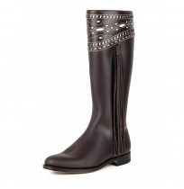 Spanish brown leather riding boots for women