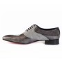 Elegant steel grey leather formal shoes for men