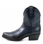 Women's navy leather cowboy ankle boots