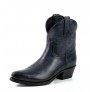 Women's navy leather cowboy ankle boots