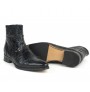 Black crocodile leather ankle boots for men