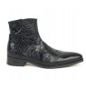 Black crocodile leather ankle boots for men