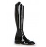 Made to measure black patent leather riding style boots