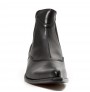 Elegant black leather pointed ankle boots for men