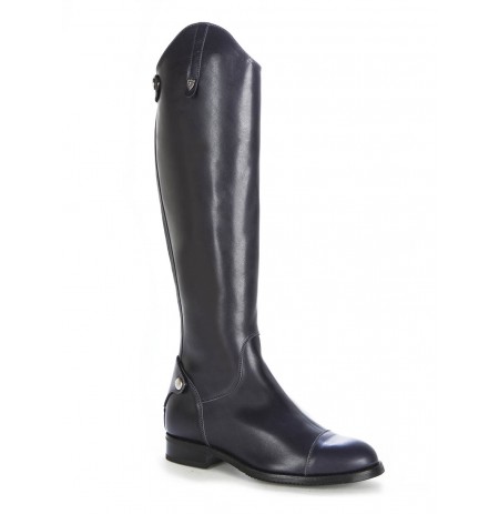 Made to measure navy leather riding boots style