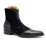 Trendy Pointed toe leather ankle boots for men