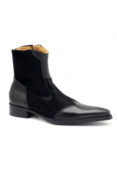 Trendy Pointed toe leather ankle boots for men