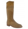 Custom-made elegant leather suede riding boots for women