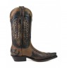 Elegant two-coloured leather Mexican cowboy boots