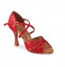 Diva red ballroom dancing shoes