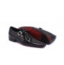 Black varnished leather shoes for men with and steel heel