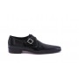 Black varnished leather shoes for men with and steel heel