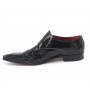 Black patent leather shoes for men without laces