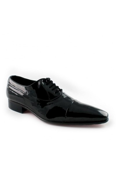 Black patent leather shoes for men 
