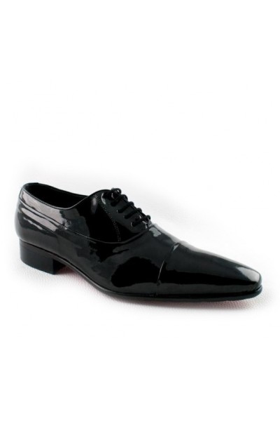 mens black patent shoes