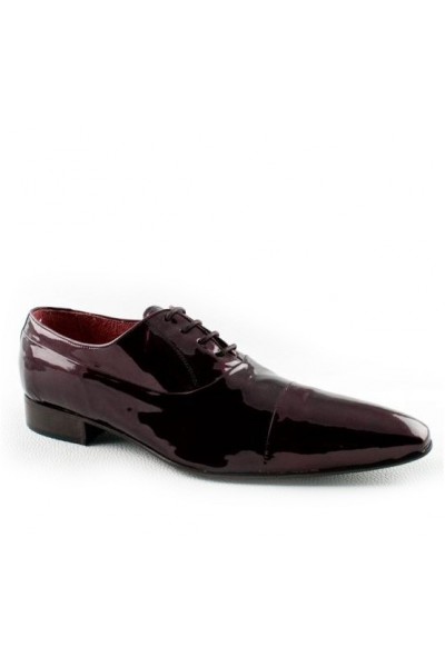 Maroon patent leather shoes for men 