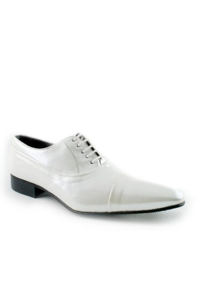 White patent leather shoes for men 