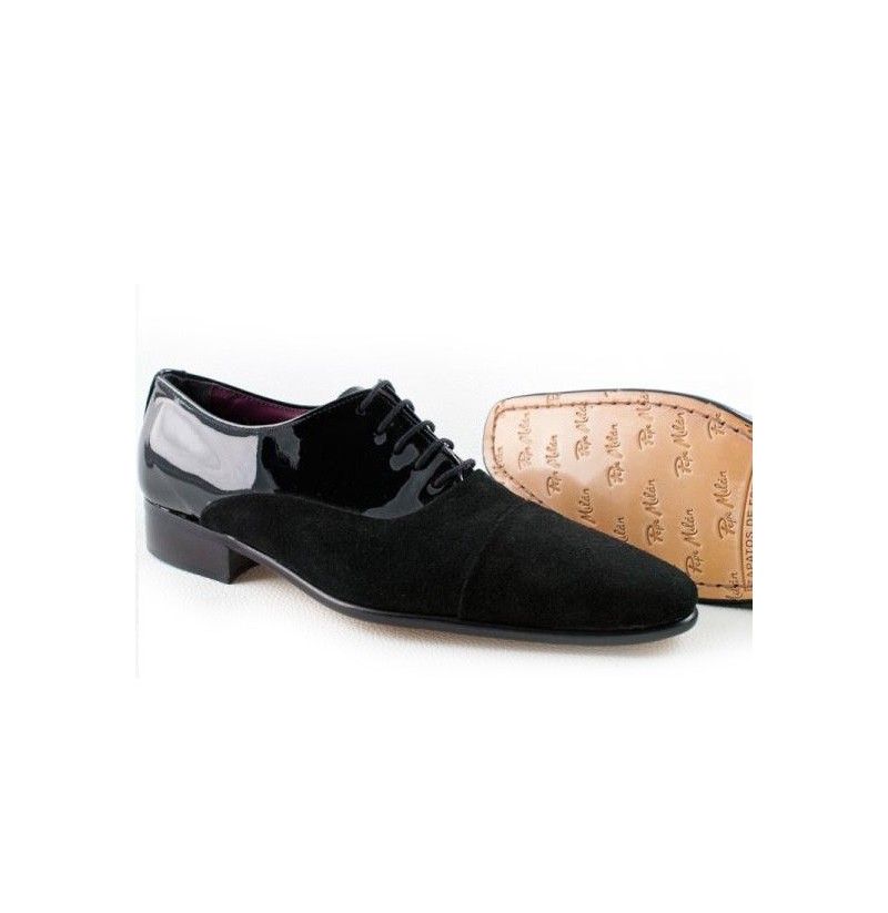 Elegant patent leather and suede oxford shoes MENS DRESS SHOES WITH LACES