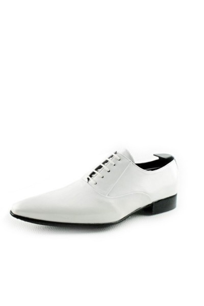 White patent leather shoes for men 