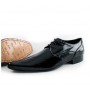 Black patent leather shoes for men with laces