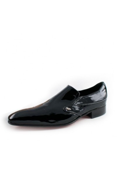 Shiny black leather smart shoes for men