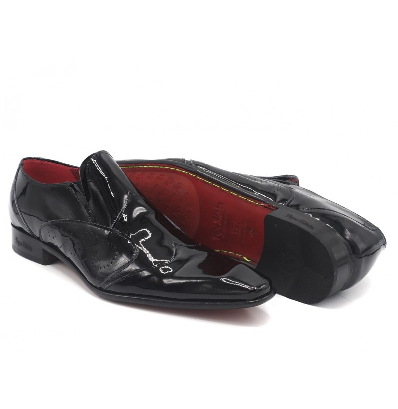 Black grooms shoes for wedding SMART VARNISHED LEATHER EVENING SHOES