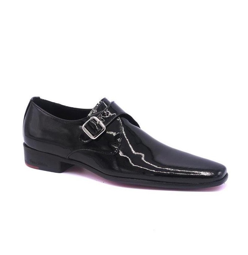 Refinery Thorough sick Men's wedding shoes with buckle and strap Black leather dress shoes for men  and grooms
