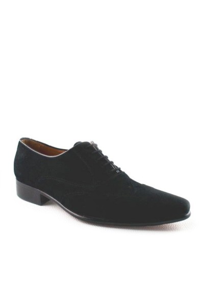 Black suede formal shoes for men 
