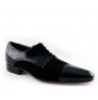 Black patent leather and suede shoes for men 