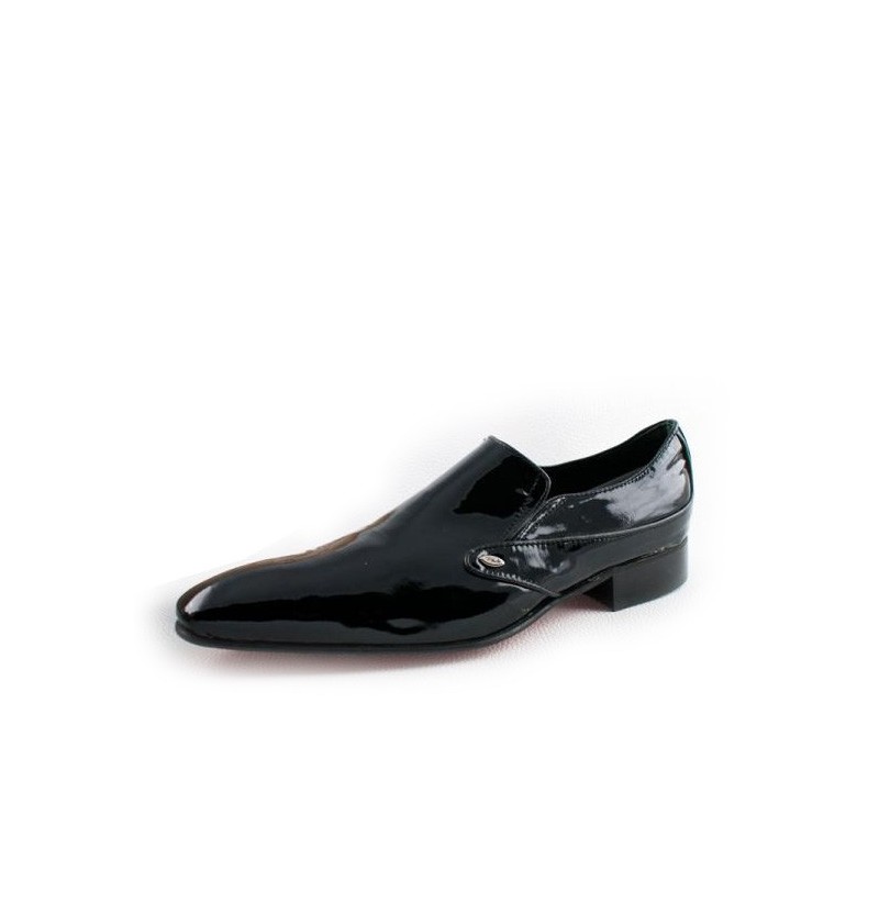 VARNISHED BLACK LEATHER WEDDING LOAFERS Shiny black