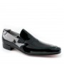 Mens black patent leather shoes without laces