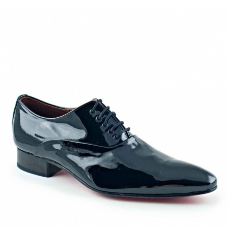 Black patent leather shoes for men