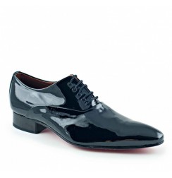 Black patent leather shoes for men