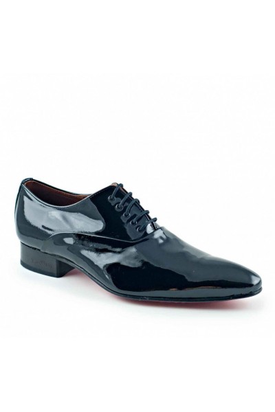 Black patent leather shoes for men