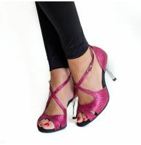 Fushia T-strap heels