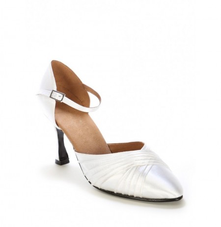 Classic white satin bridal shoes