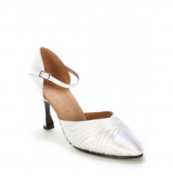 Classic white satin bridal shoes