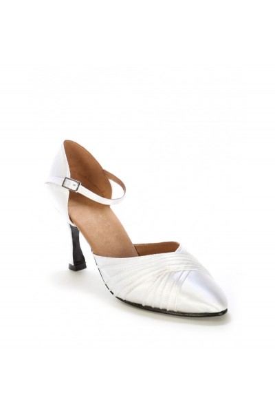 Classic white satin bridal shoes